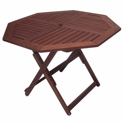 Woodlands Outdoor Furniture Octagonal Outdoor Wooden Folding Dining Table Temple Webster